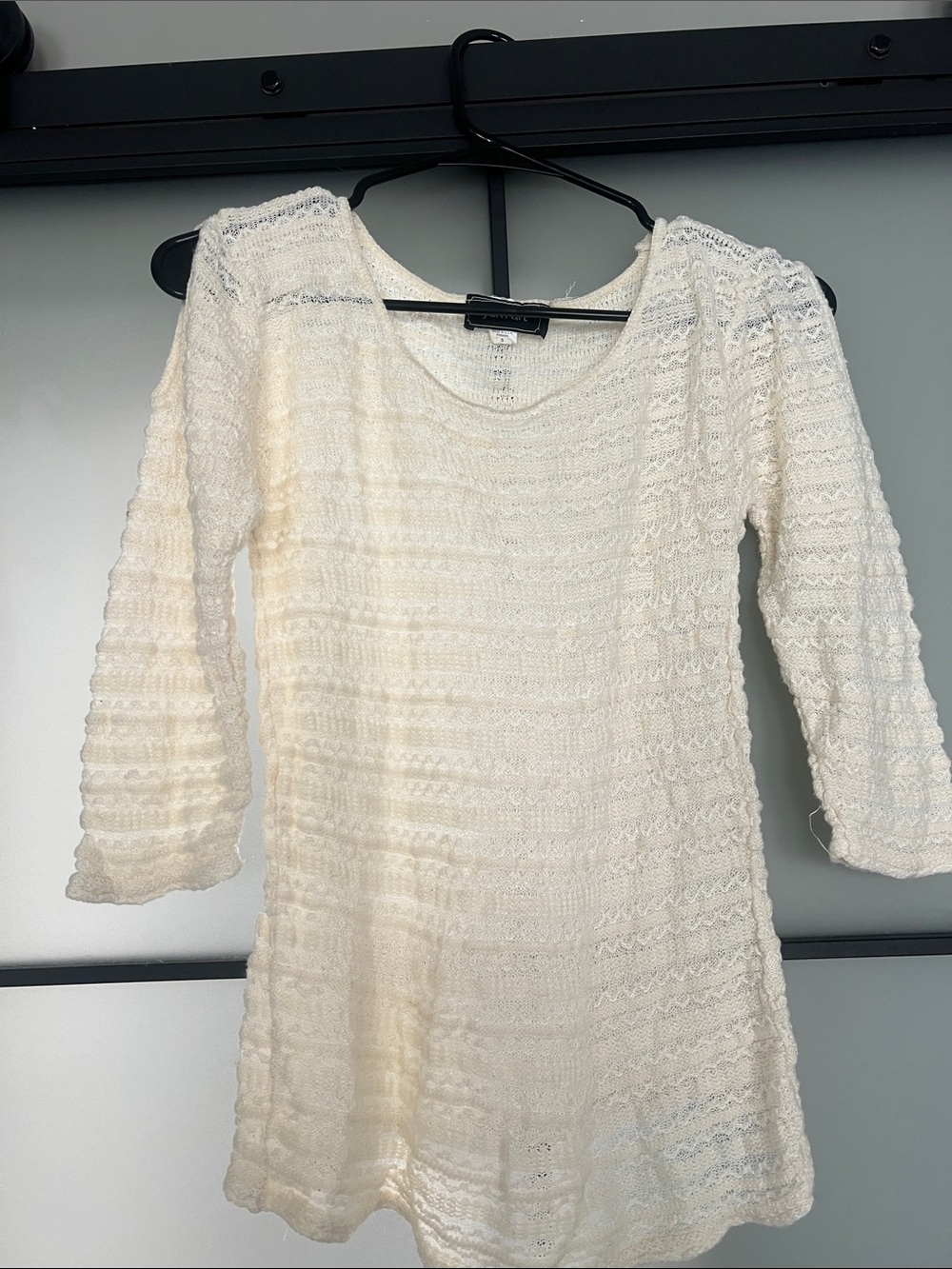 Women's Cream Knit Scoop Neck Dress